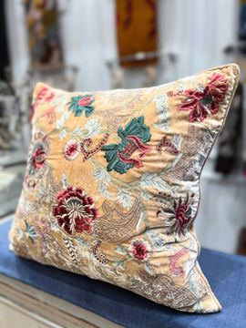 Picture of ALINA: Sand Silk & Velvet Cushion (SOLD)