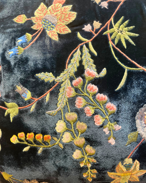 Picture of MADAME BOVARY: Indigo Silk & Velvet Cushion