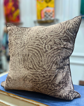 Picture of SOPHIA: Light Brown Silk, Sequin & Velvet Cushion